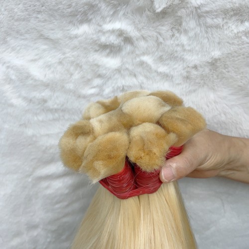 Wholesale #613 Raw Hair Bulk Blonde Straight Human Hair Bulk Extension for Braiding 1kg | Human Hair Wig | Lace Front